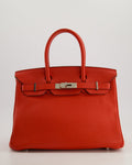 Hermès Birkin 30cm Bag Retourne Rouge Tomate in Clemence Leather with Palladium Hardware