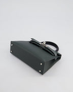 *NEW COLOUR* Hermès Mini Kelly II Tricolour 20cm Bag In Vert Mangrove, Vert Amande and Noir Epsom Leather with Palladium Hardware