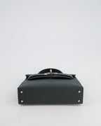 *NEW COLOUR* Hermès Mini Kelly II Tricolour 20cm Bag In Vert Mangrove, Vert Amande and Noir Epsom Leather with Palladium Hardware