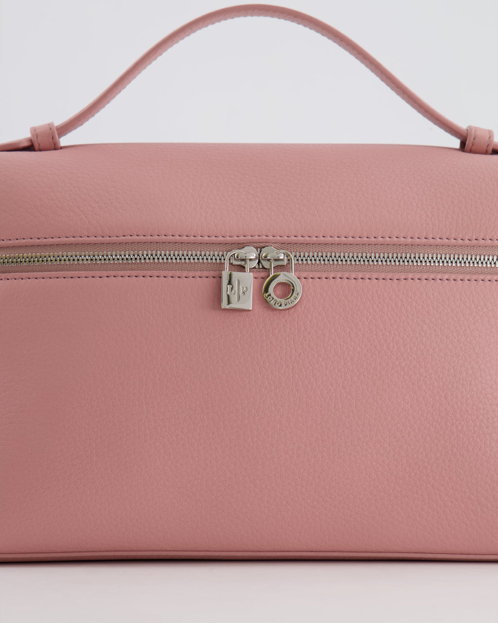 *HOT COLOUR* Loro Piana Extra Pocket L27 Bag in Pink Grained Calfskin Leather with Silver Hardware