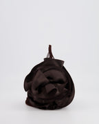 Magda Butrym SS25 Brown Silk Flower and Crochet Small Devana Bag RRP £655
