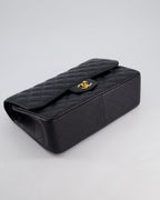 Chanel Black Jumbo Classic Double Flap Bag in Caviar Leather with Gold Hardware