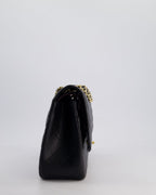 Chanel Black Jumbo Classic Double Flap Bag in Caviar Leather with Gold Hardware
