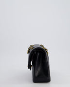 Chanel Black Small Classic Double Flap Bag in Caviar Leather with Gold Hardware