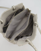 Chanel Light Grey Matelasse Leather Shoulder Tote Bag with Silver Hardware
