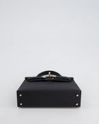 *SUPER RARE* Hermès Mini Kelly II 20cm Bag in Black Epsom Leather with Electrum Hardware