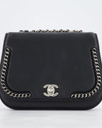 Chanel Braided Chic Flap Bag in Black Lambskin Leather with Silver Hardware