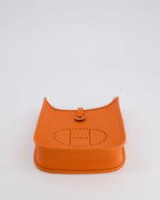 Hermès Mini Evelyne 16 Bag in Feu Clemence Leather with Palladium Hardware