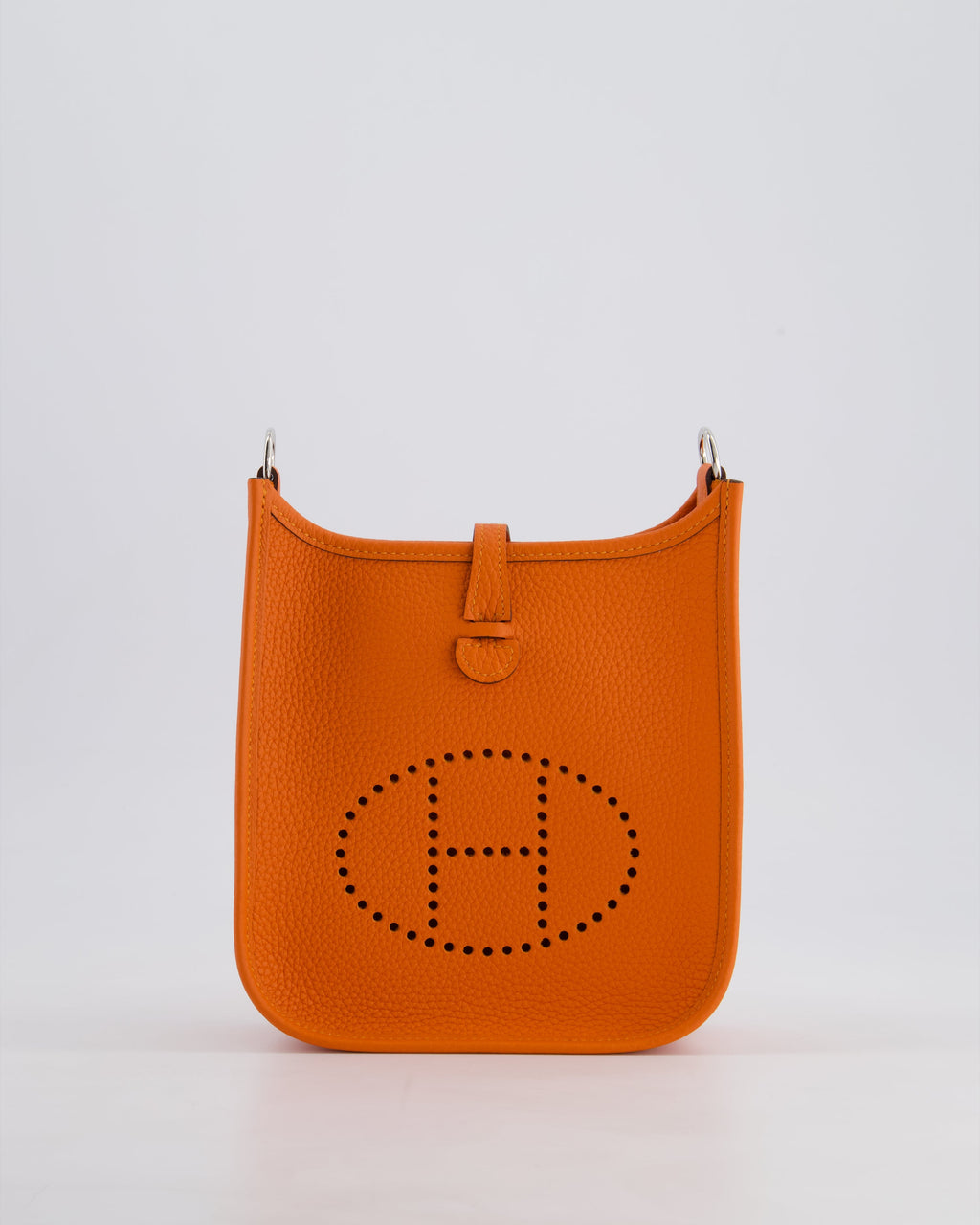Hermès Mini Evelyne 16 Bag in Feu Clemence Leather with Palladium Hardware