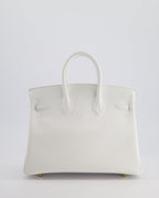 Hermès Birkin 25cm Bag in New White Swift Leather with Gold Hardware