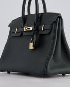 Hermès Birkin 25cm Retourne Bag in Vert Mangrove Togo Leather with Permabrass Hardware