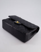 Chanel Black Jumbo Classic Double Flap Bag in Caviar Leather with Gold Hardware