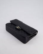Chanel Medium Black Classic Double Flap Bag in Caviar Leather with Silver Hardware