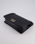 Chanel Black Medium Boy Bag in Lambskin Leather with Ruthenium Hardware