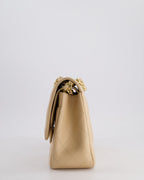 Chanel Beige Jumbo Classic Double Flap Bag in Caviar Leather with Gold Hardware