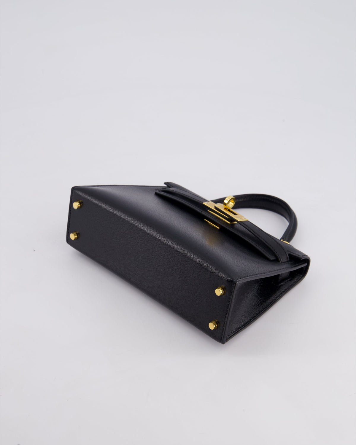 *HOT* Hermès Mini Kelly II 20cm Bag In Black Chèvre Chamkila Leather with Gold Hardware
