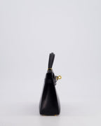 *HOT* Hermès Mini Kelly II 20cm Bag In Black Chèvre Chamkila Leather with Gold Hardware