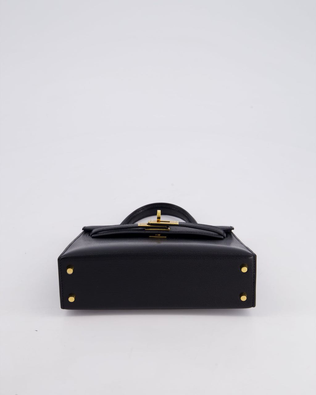 *HOT* Hermès Mini Kelly II 20cm Bag In Black Chèvre Chamkila Leather with Gold Hardware