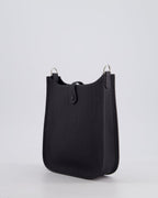 Hermès Mini Evelyne 16 Bag in Caban Clemence Leather with Palladium Hardware & Blue Zanzibar/Caban Wool Strap