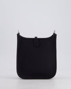 Hermès Mini Evelyne 16 Bag in Caban Clemence Leather with Palladium Hardware & Blue Zanzibar/Caban Wool Strap