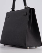 Hermès Kelly Bag Sellier 25cm in Noir Epsom Leather with Palladium Hardware