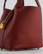 *HOT & RARE* Hermès Picotin Lock Bag 18cm in Rouge H Clemence Leather with Gold Hardware