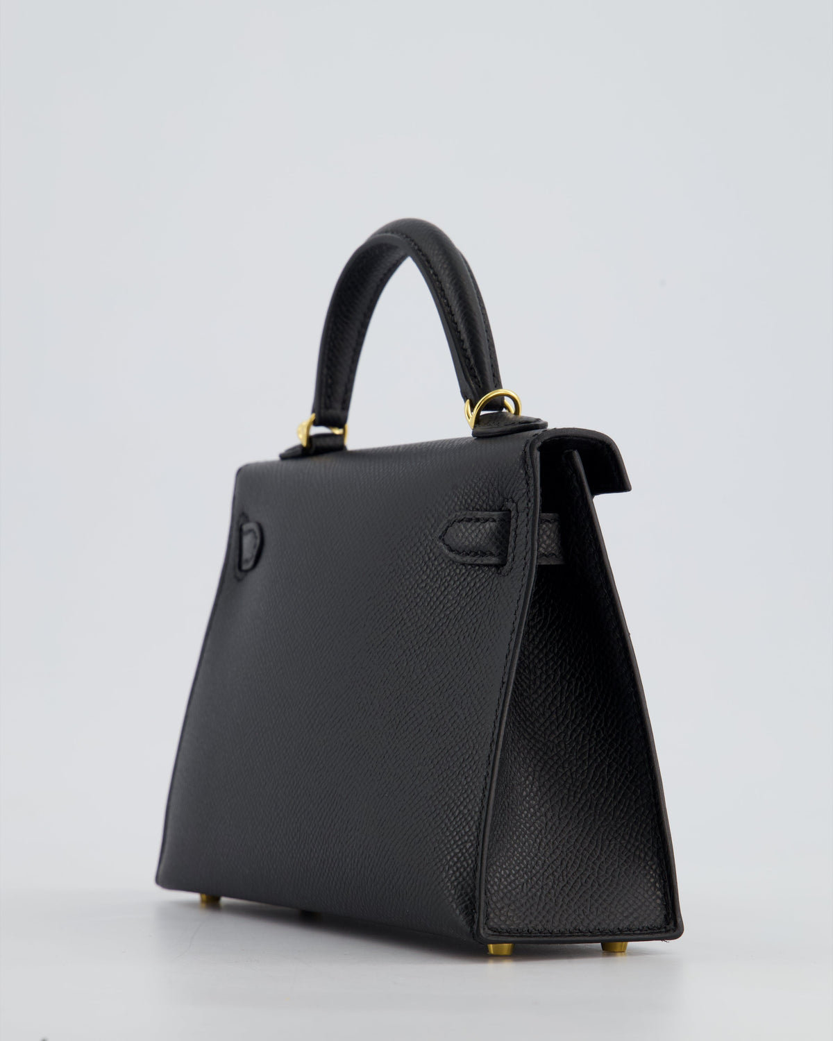 *HOT* Hermès Mini Kelly II 20cm Bag In Noir Epsom Leather with Gold Hardware