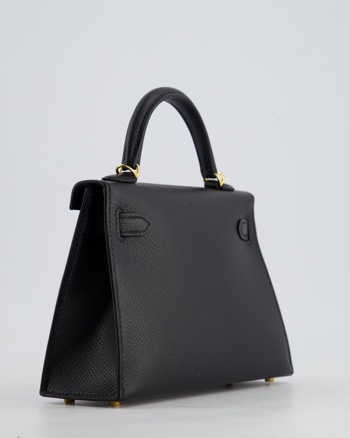 *HOT* Hermès Mini Kelly II 20cm Bag In Noir Epsom Leather with Gold Hardware