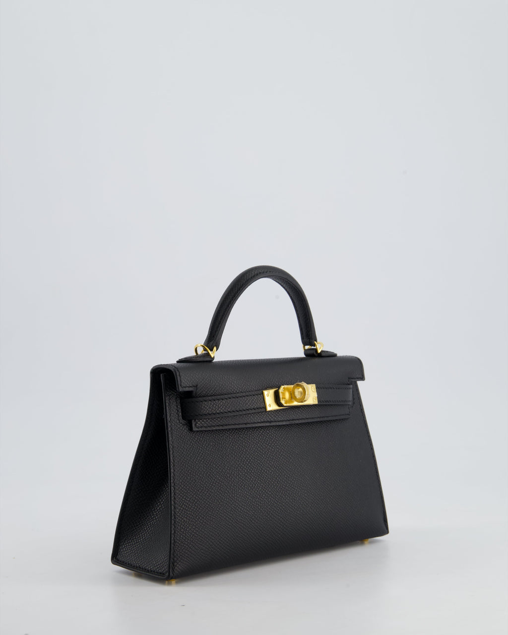 *HOT* Hermès Mini Kelly II 20cm Bag In Noir Epsom Leather with Gold Hardware