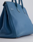 *HOT* Hermès Birkin 35cm Bag in Blue Jean Togo Leather with Palladium Hardware