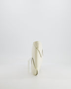 Bottega Veneta White Intrecciato Large Leather Clutch Bag with Silver Hardware