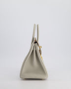 Hermès Birkin 25cm Retourne Bag in Gris Perle Togo Leather with Gold Hardware