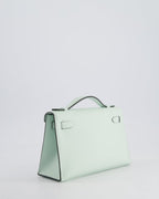 *HOT NEW COLOUR* Hermès Mini Kelly Pochette Bag in Vert Peppermint Swift Leather with Palladium Hardware