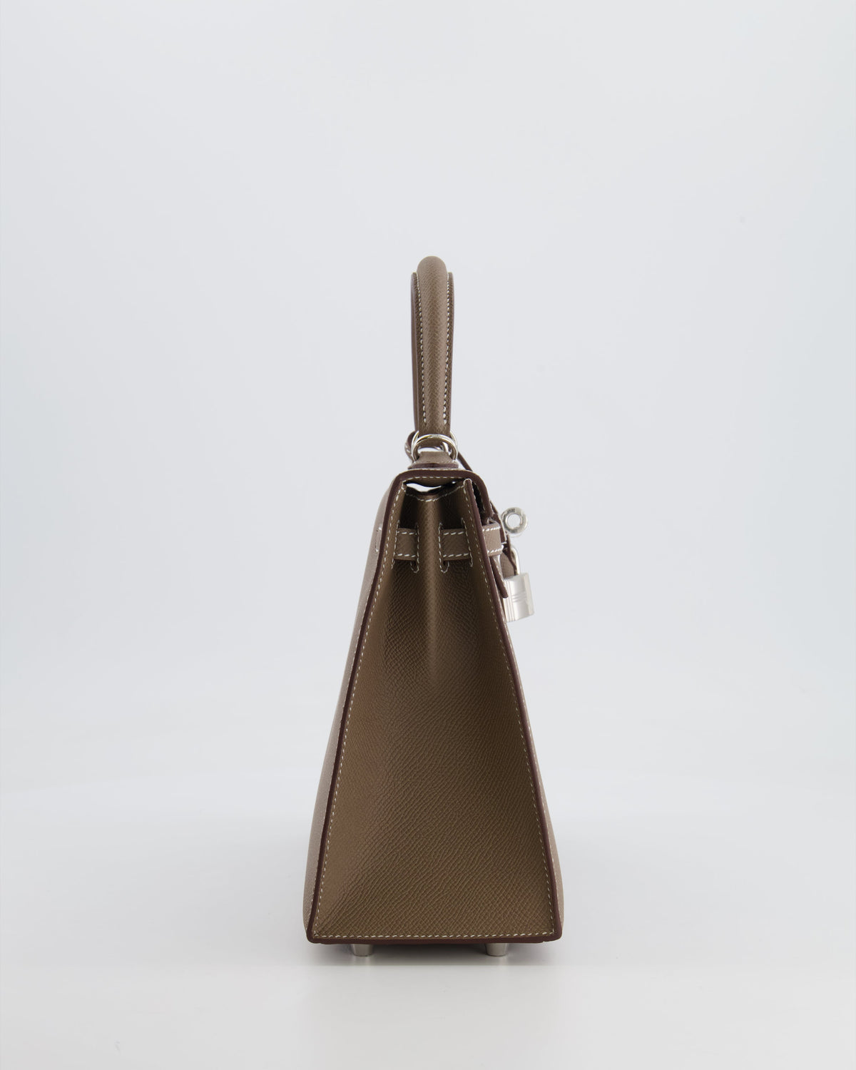 Hermès Kelly Sellier 25cm Bag in Etoupe Epsom Leather with Palladium Hardware