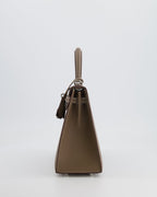 Hermès Kelly Sellier 25cm Bag in Etoupe Epsom Leather with Palladium Hardware
