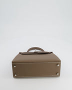 Hermès Kelly Sellier 25cm Bag in Etoupe Epsom Leather with Palladium Hardware