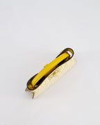 Fendi x Sarah Coleman Yellow Nano Peekaboo Bag with Gold Chain Strap