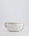 Chanel White Lambskin Leather Bum Bag with Silver Crystal Bead Embellishments and Silver Hardware RRP £4,660