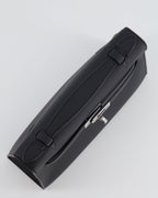 *RARE* Hermès Mini Kelly Pochette Bag in Black Swift Leather with Palladium Hardware