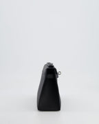 *RARE* Hermès Mini Kelly Pochette Bag in Black Swift Leather with Palladium Hardware