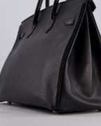 Hermès Birkin 35cm Retourne in Black Ardennes Leather with Gold Hardware