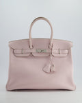 Hermès Birkin Bag 35cm in Rose Dragee Swift Leather with Palladium Hardware