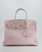 Hermès Birkin Bag 35cm in Rose Dragee Swift Leather with Palladium Hardware