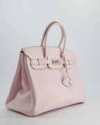 Hermès Birkin Bag 35cm in Rose Dragee Swift Leather with Palladium Hardware