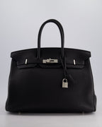 Hermès Birkin Bag 35cm Retourne in Noir Togo Leather with Palladium Hardware