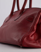 *COLLECTORS* Hermes Shoulder Birkin JPG Bag in Rouge H Clemence Leather with Palladium Hardware
