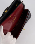 Chanel Vintage Black Medium Classic Double Flap Bag in Lambskin Leather with 24k Gold Hardware