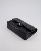 Chanel Vintage Black Medium Classic Double Flap Bag in Lambskin Leather with 24k Gold Hardware