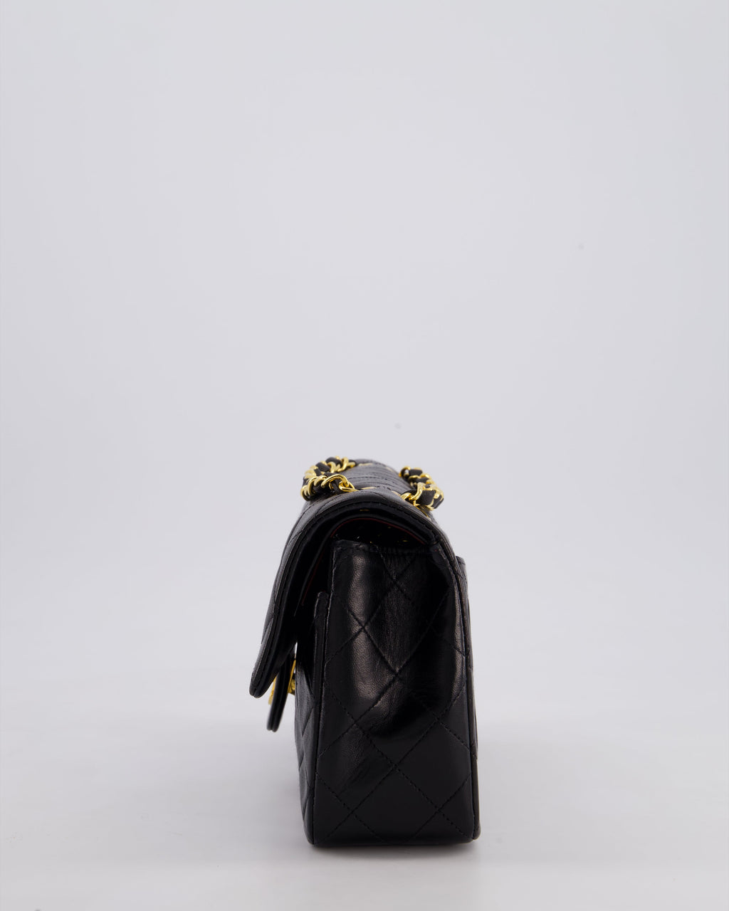 Chanel Vintage Black Medium Classic Double Flap Bag in Lambskin Leather with 24k Gold Hardware