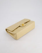 Chanel Vintage Beige Classic Medium Double Flap Bag in Lambskin Leather with 24k Gold Hardware